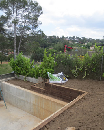 .Construcción de jardineras.