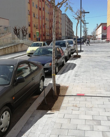 .Obra de jardineria en urbanización.